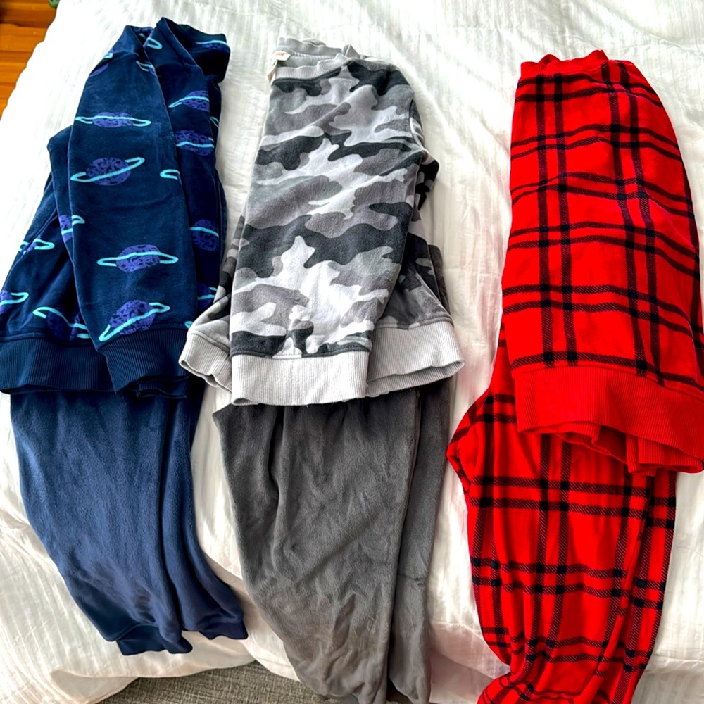 Boys Cat and Jack sweats / track suit set of 3. “Velour” XS and Small combo.